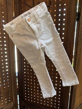 OshKosh B'gosh White Girls' Jeans with Embroidered Hem